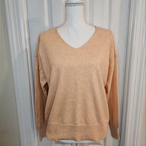 Primark Light Peach V-Neck Sweater Size M